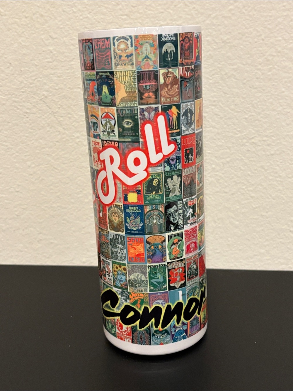 Rock & Roll Personalized Tumbler – Custom "Connor" name
